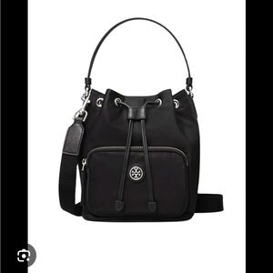 Tory Burch Virginia nylon bucket bag . Like new condition.
